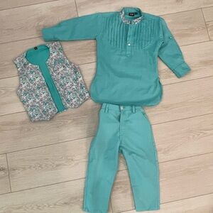 Turquoise Kids Indian outfit - 2T boys like new!